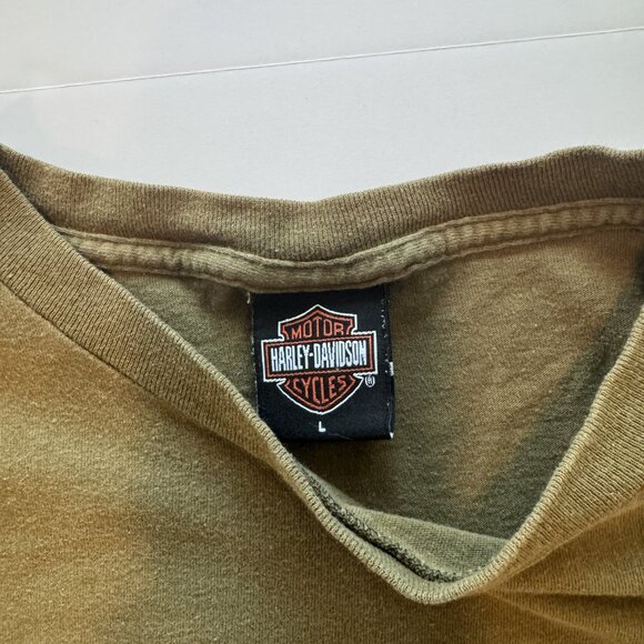 Vintage Y2K Harley Davidson 2006 Twin Cities Minneapolis MN Army Green Large Tee - Picture 4 of 6